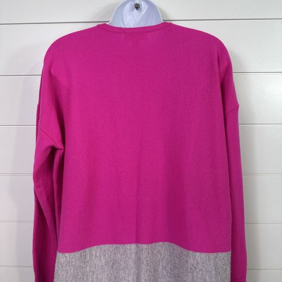 Lilly Pulitzer 100% Cashmere Fringe Alessandra Tunic Sweater Pink Gray sz S/M - Picture 6 of 8